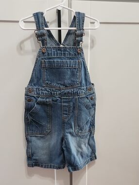 Kids Denim Short Overalls - Blue